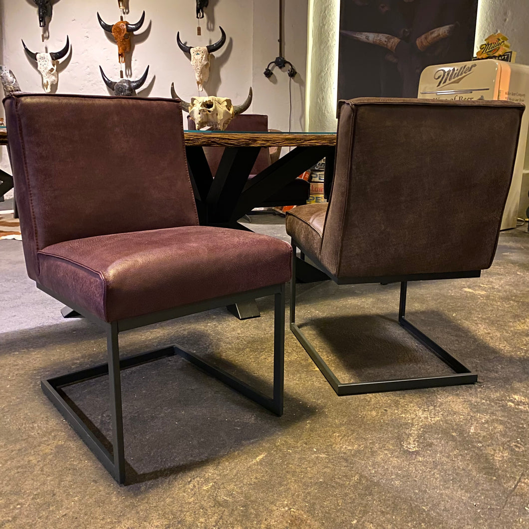 Dining Chair Zara - Untergestell Metall schwarz lackiert - Leder S-Africa